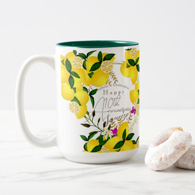 Lemon Squeeze Zweifarbige Tasse (Mit Donut)