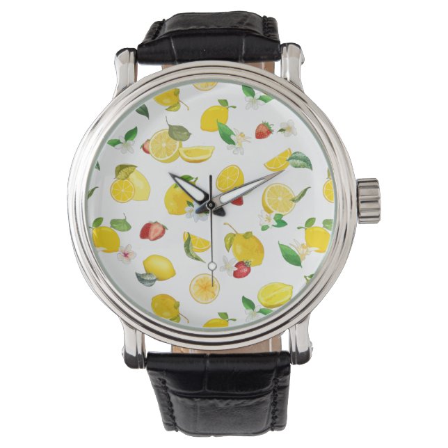 Lemon & Strawberry 2 Armbanduhr (Vorderseite)