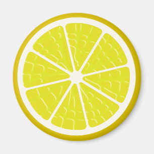 Lemon Stylized Fruit Slice Magnet