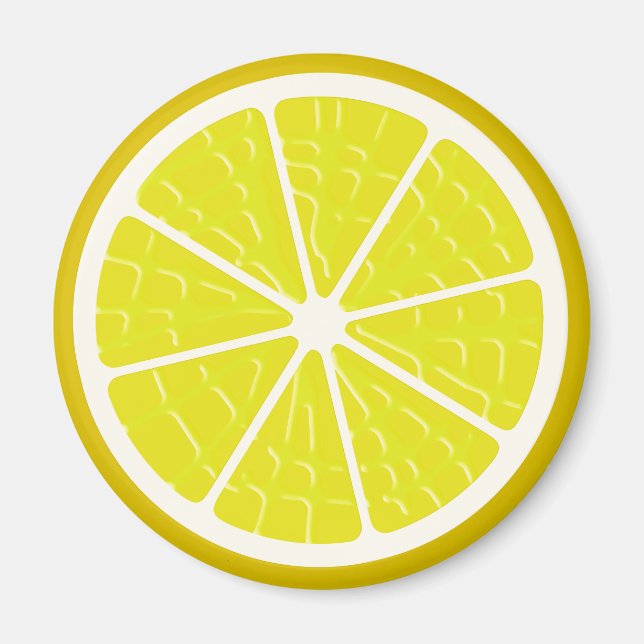 Lemon Stylized Fruit Slice Magnet (Vorne)