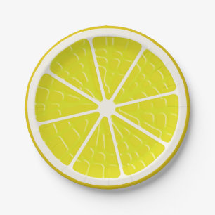 Lemon Stylized Fruit Slice Pappteller