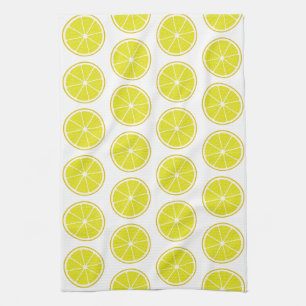 Lemon Stylized Fruit Slices Geschirrtuch