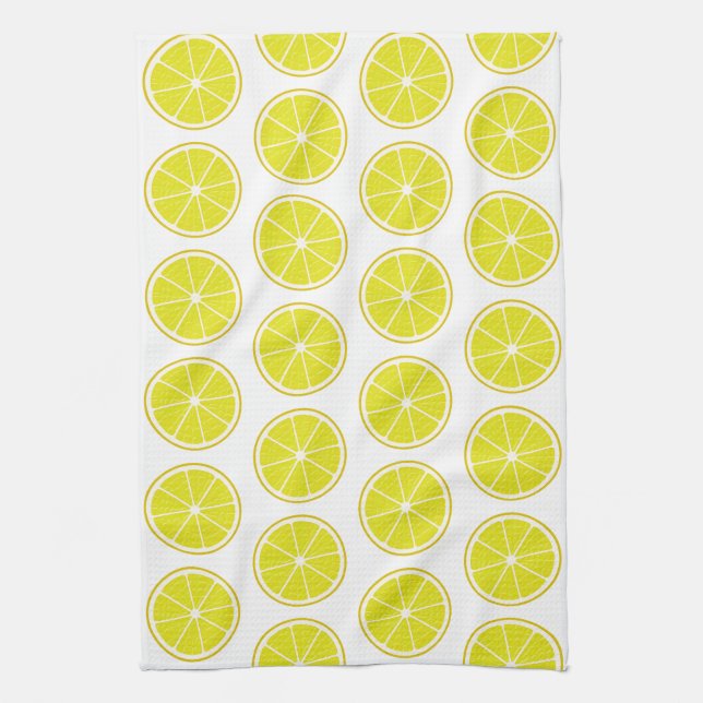 Lemon Stylized Fruit Slices Geschirrtuch (Vertikal)