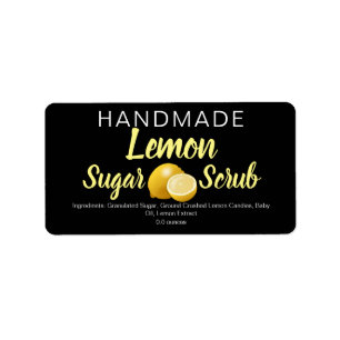 Lemon Sugar Scrub Handmade DIY Moderne Labels Adressaufkleber