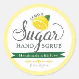 Lemon Sugar Scrub Labels Custom Round Mason Jar Runder Aufkleber