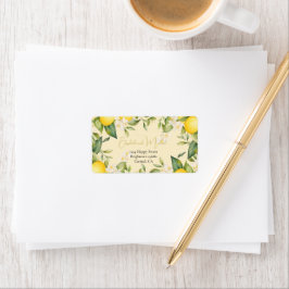 Lemon Summer Citrus Hochzeitseinladung Adressaufkleber