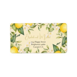 Lemon Summer Citrus Hochzeitseinladung Adressaufkleber