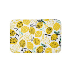 Lemon Summer Design Vintag Illustration Badematte