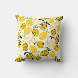 Lemon Summer Design Vintag Illustration Kissen