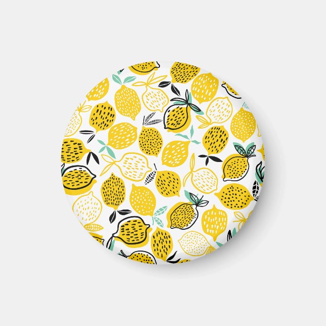 Lemon Summer Design Vintag Illustration Magnet (Vorne)