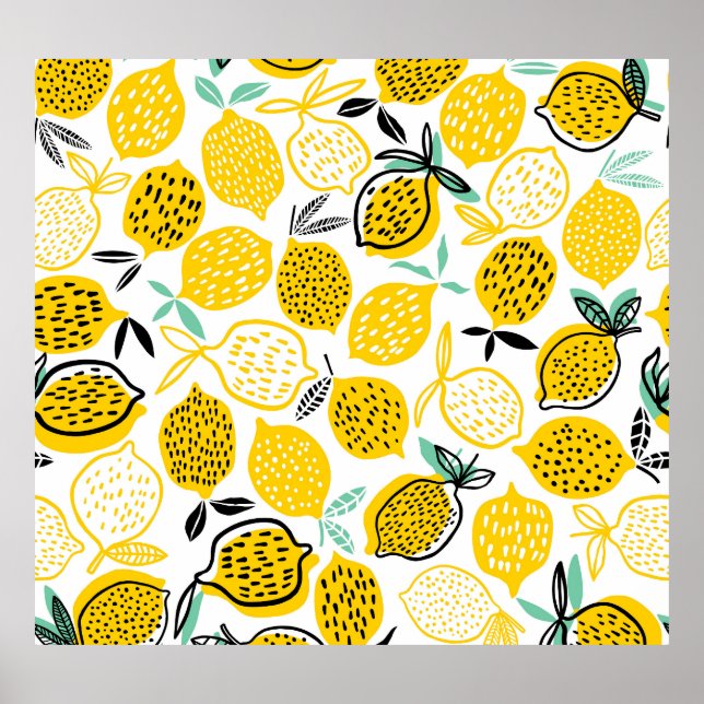 Lemon Summer Design Vintag Illustration Poster (Vorne)