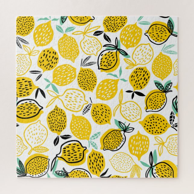 Lemon Summer Design Vintag Illustration Puzzle (Vertikal)
