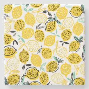 Lemon Summer Design Vintag Illustration Steinuntersetzer