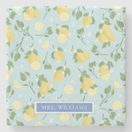 Lemon Summer Fruits Personalisiert Stone Untersetz Steinuntersetzer