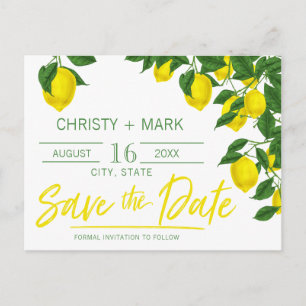 Lemon Summer   Save the Date Postkarte