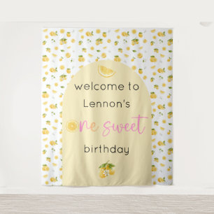 Lemon Sweet One Birthday Backdrop Tapestation Wandteppich
