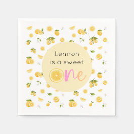 Lemon Sweet One Birthday Party Serviette