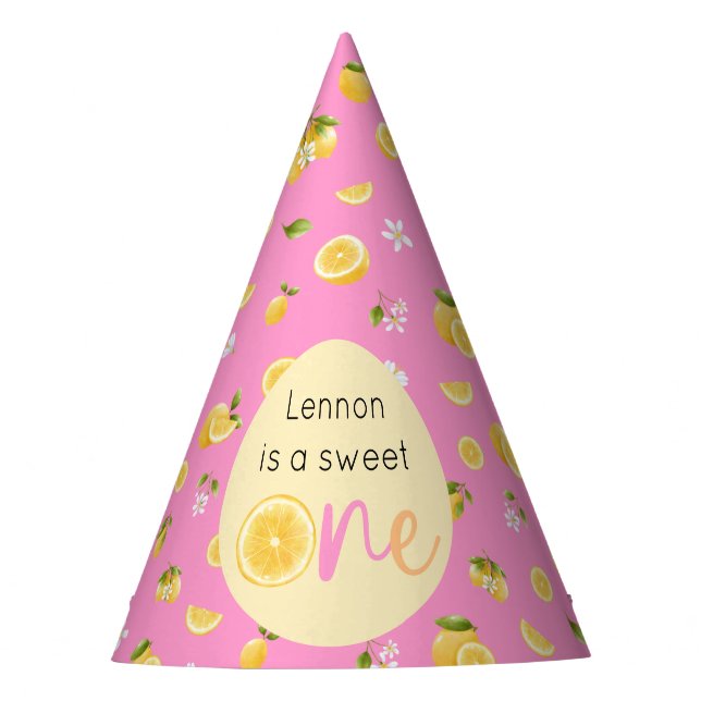Lemon Sweet One Geburtstag Partyhütchen (Vorderseite)