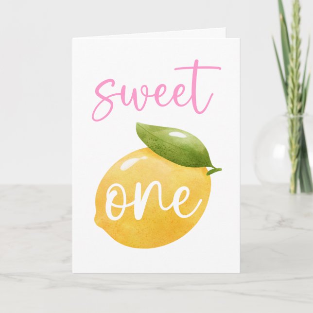Lemon Sweet One Happy Birthday Card Karte (Vorderseite)