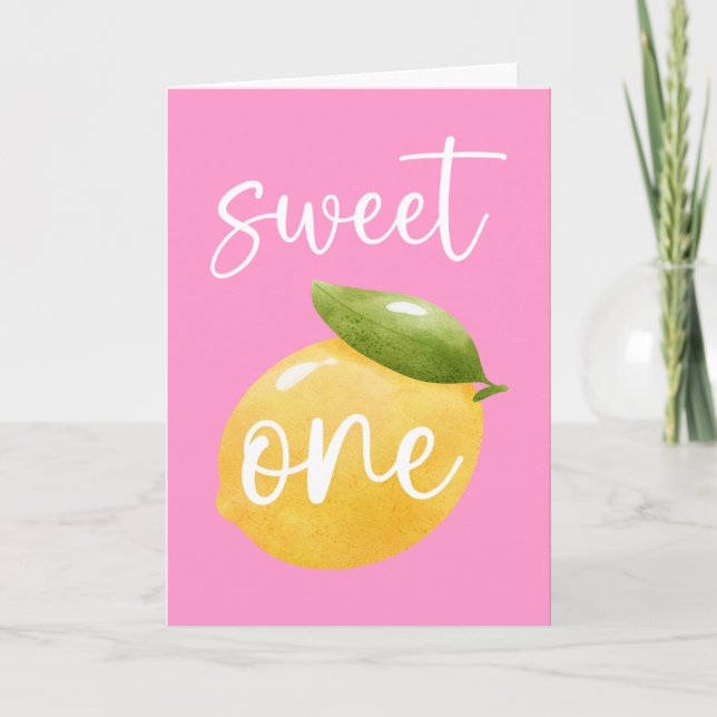 Lemon Sweet One Happy Birthday Card Karte (Vorderseite)