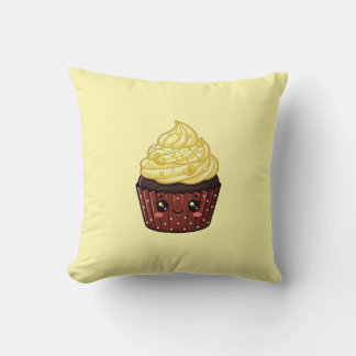 Lemon Swirl Icing Cupcake Kawaii Cushion Pillow Kissen