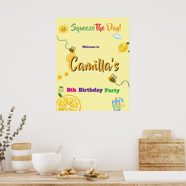 Lemon-Thema zum Kindergeburtstag  Poster (Küche)
