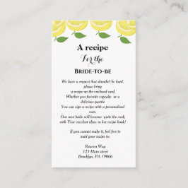 Lemon Theme Recipe Anfrage Brautparty Begleitkarte