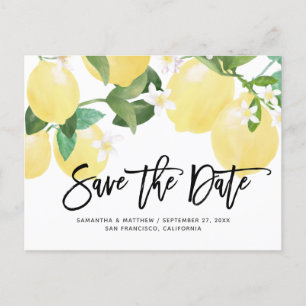 Lemon Theme Summer Wedding Save the Date Postkarte