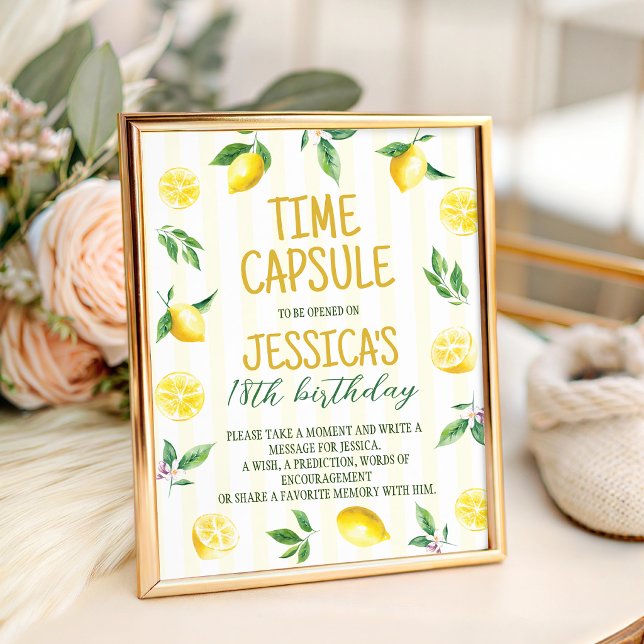 Lemon Theme Time Capsule Table Sign Sockelschild (Von Creator hochgeladen)