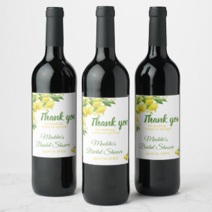 Lemon Theme Wine Danke, dass du Stickers Weinetikett