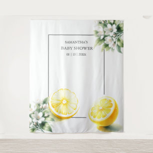 Lemon Themed Baby Dusche Foto Hintergrund Wandteppich