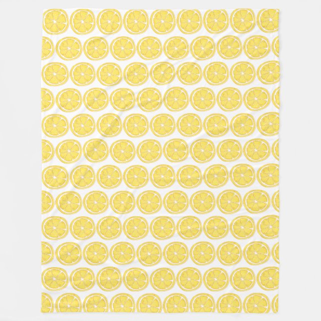 Lemon Themed Fleece Throw Blanket (Vorderseite)