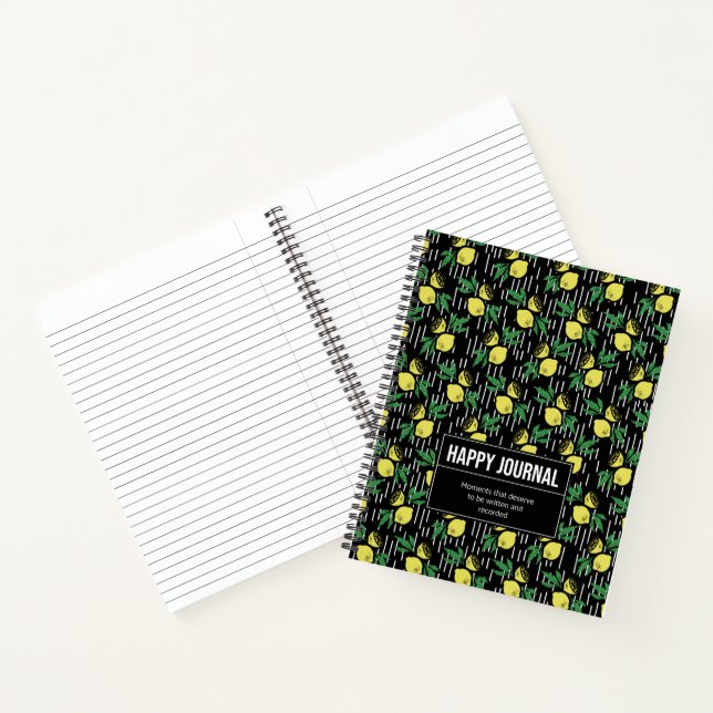 Lemon-Themed "Happy Journal" - Früchte & Positivit Notizbuch (Innenseite)
