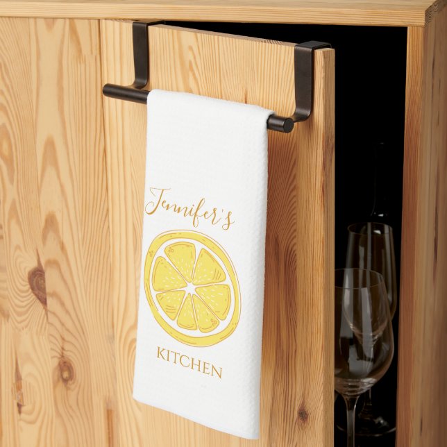 Lemon Themed Personalisiert Kitetücher Geschirrtuch (Drittel gefaltet)