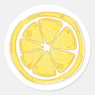 Lemon Themed Round Sticker