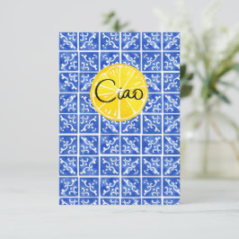 Lemon & Tile Hallo auf Italienisch: "Ciao Karte" Dankeskarte