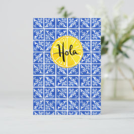 Lemon & Tile Hello in Spanish: "Hola card" Dankeskarte