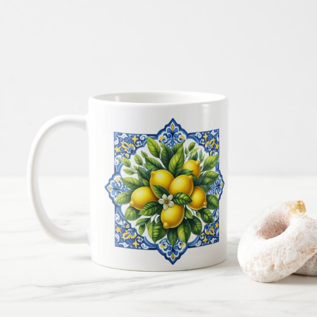Lemon Tile Kaffeetasse (Mit Donut)