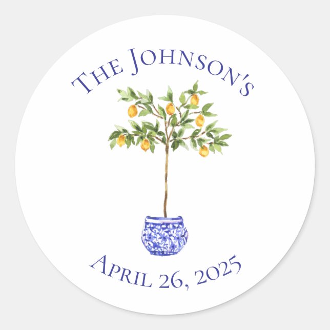 Lemon Topiary - Round Stickers (Vorderseite)