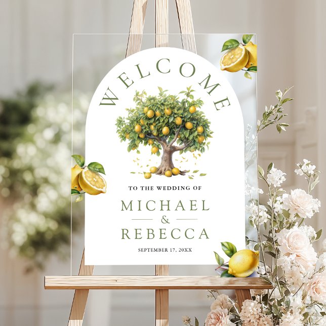 Lemon Tree Arch Hochzeitsbegrüßung Acrylschild (Von Creator hochgeladen)