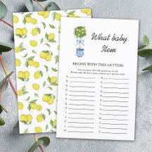 Lemon Tree Baby Shower Game