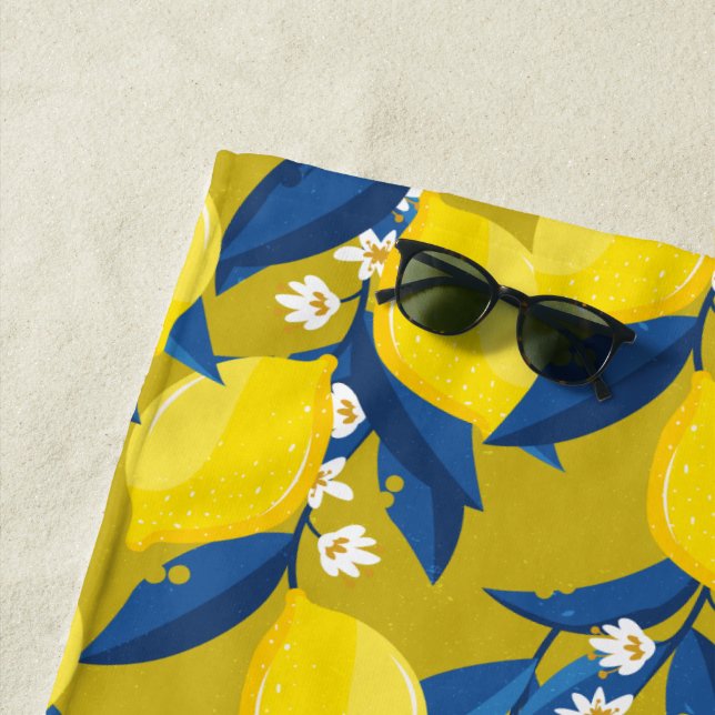 Lemon Tree Blooming Pattern Beach Handtuch (Beispiel)