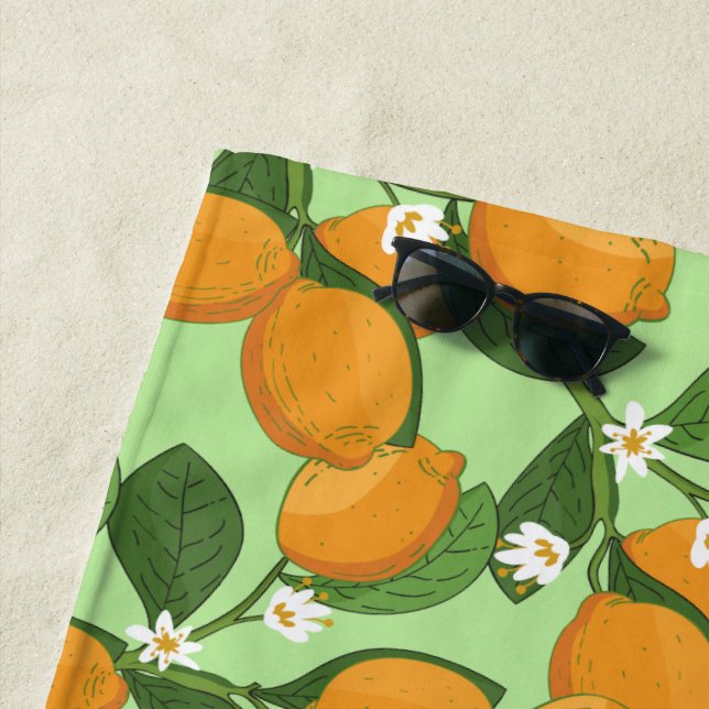 Lemon Tree Blooming Pattern Strandtuch (Beispiel)