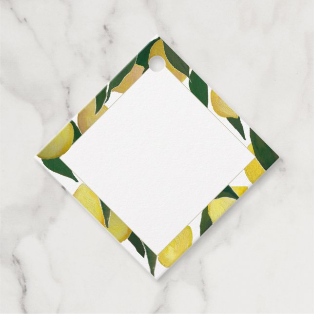 Lemon Tree Border Favor Tag Geschenkanhänger (Vorderseite)
