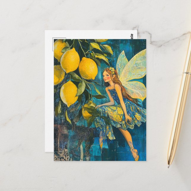 Lemon Tree Fairy Postkarte (Vorderseite/Rückseite Beispiel)