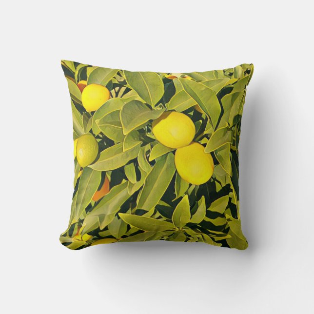 Lemon Tree Gelb und Grüne Kissen (Vorderseite)