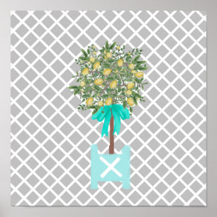 Lemon Tree Topiary Garden Planter Box Poster