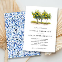 Lemon Tree Wedding Einladung im mediterranen Stil