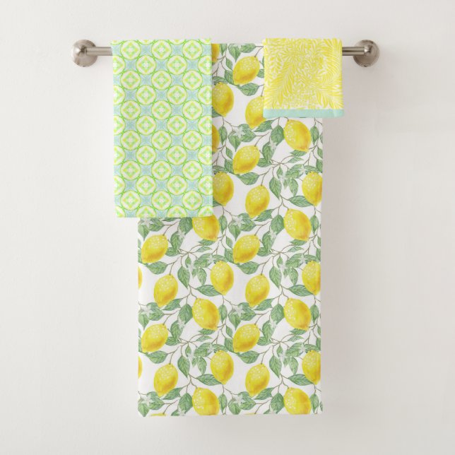 Lemon Tree Yellow Fruit Country Bath Handtuch Set (Insitu)
