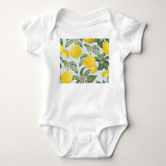 Lemon Tropical Frucht Vintages Muster Baby Strampler